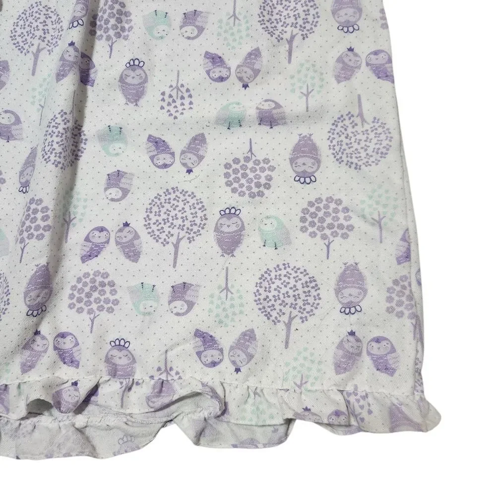 Pottery Barn Kids Nightgown Size 10 Flannel White Purple Owls
